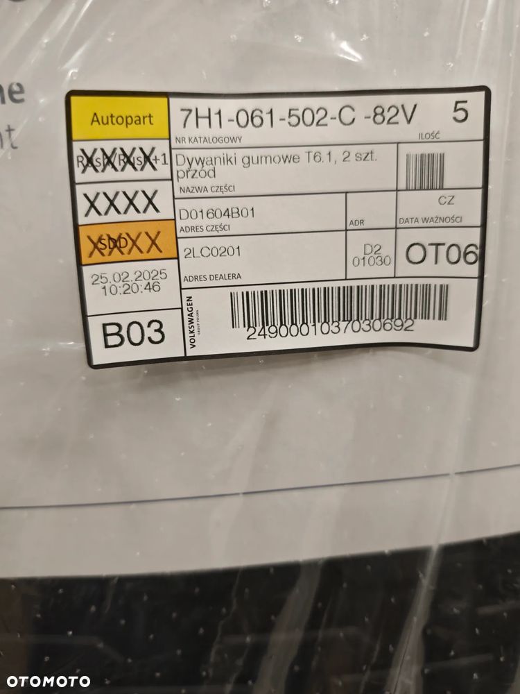 Dywaniki gumowe VW Transporter - 2