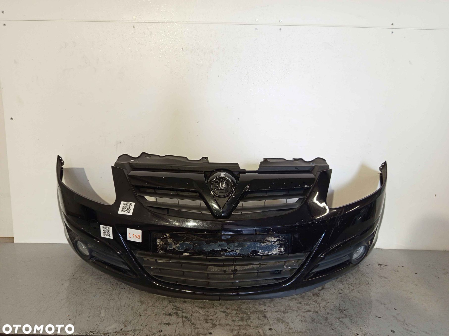 ^ ZDERZAK PRZÓD PRZEDNI DO OPEL CORSA D Z20R CZARNY HALOGENY - 1