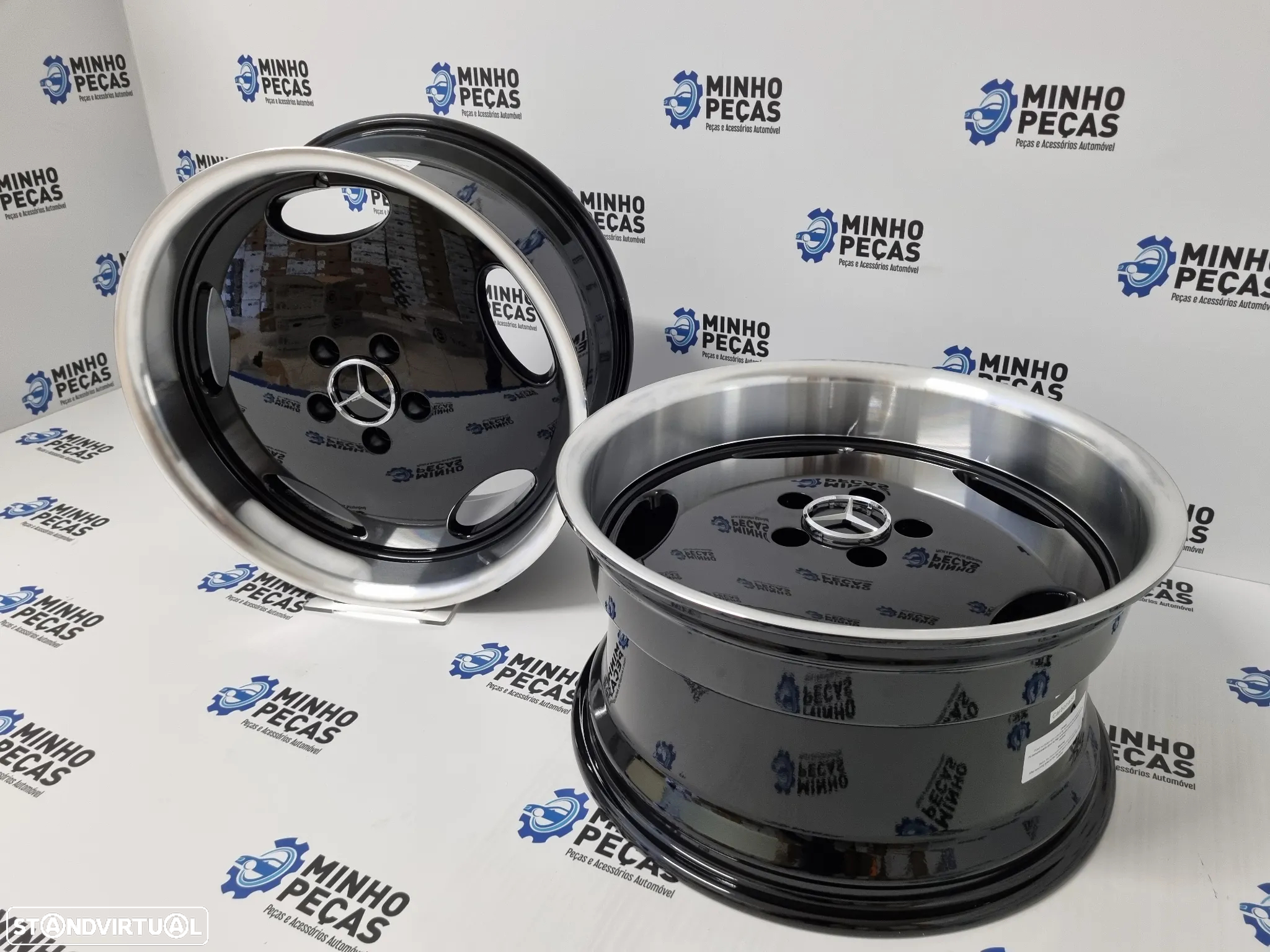 Jantes Mercedes Monoblock AMG em 18 Preto Aba Cromada - 5