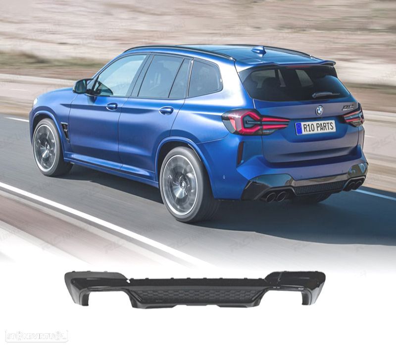 DIFUSOR BMW X4 G02 18-20 PRETO BRILHANTE - 1