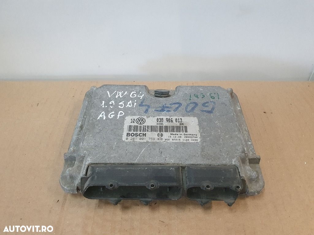 Calculator ECU motor  VOLKSWAGEN GOLF IV 1J1 1997 - 2007 1.9 SDI AGP, AQM 038906013 ;  0281001759 - 1