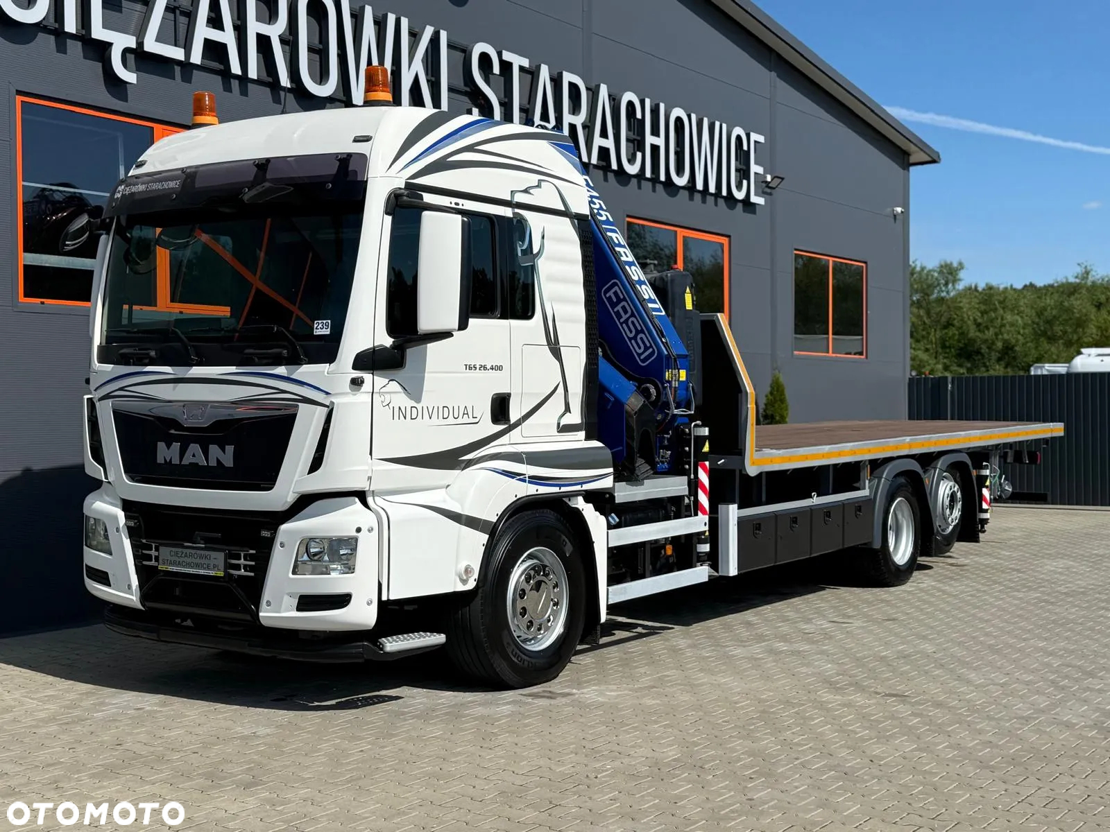 MAN TGS TGX 26.400 // E6 // 6x2 // platforma + FASSI F455RA.2.25 // Do przewozu kontenerów dzwig żuraw HDS kran crane laweta - 4
