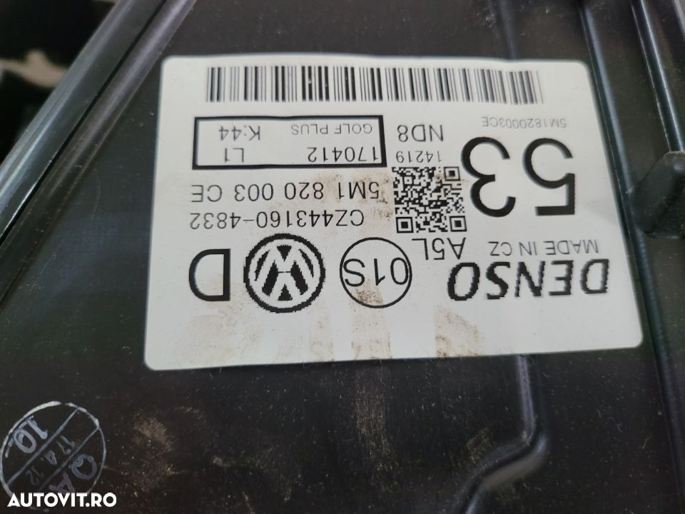 Carcasa Aeroterma Tulumba Bord Vw Golf 6 VI Plus An 2008-2013 Volan Stanga Cod 5MCE - 6