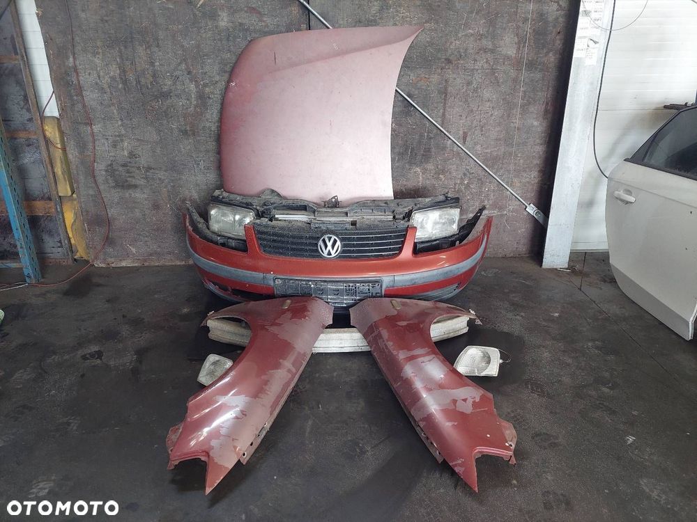 KOMPLETNY PRZÓD MASKA ZDERZAK BŁOTNIKI LAMPY VOLKSWAGEN PASSAT B5 LB2Z - 1