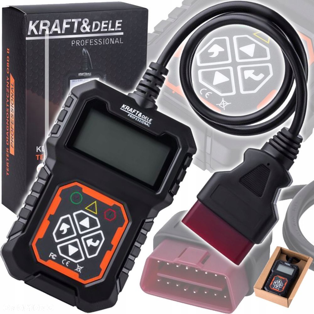 KRAFTDELE PROFESJONALNY SKANER MIERNIK TESTER DIAGNOSTYCZNY OBDII LCD 5670 - 1