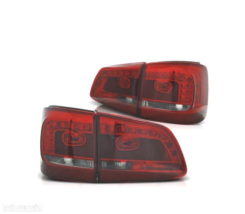 FAROLINS TRASEIROS PARA VOLKSWAGEN VW TOURAN 11-15 LED VERMELHO FUMADO - 1