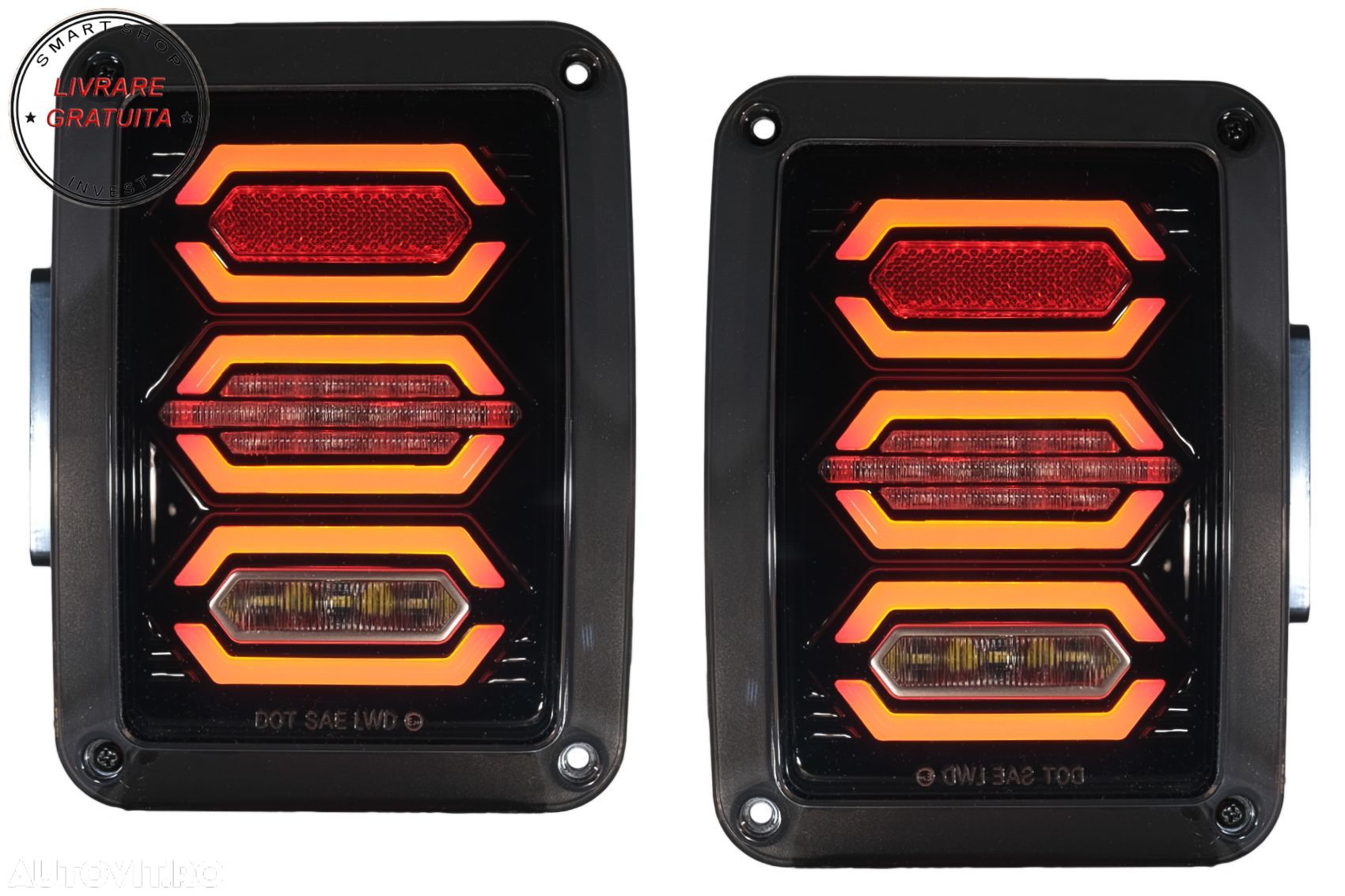 Stopuri Full LED Jeep Wrangler JK (2007-2017) Fumuriu- livrare gratuita - 1