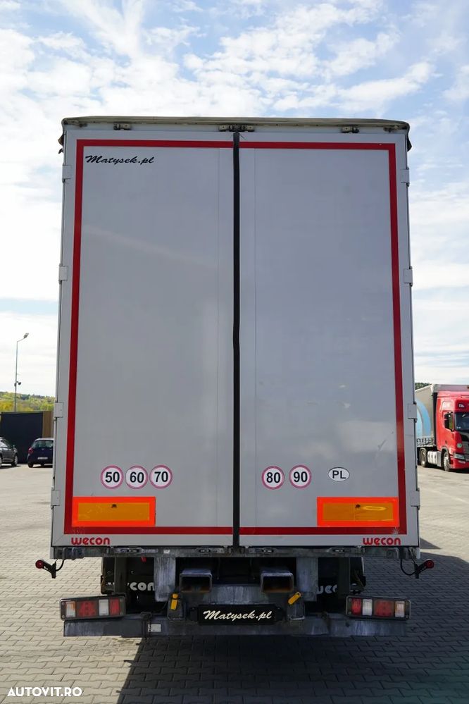 DAF XF 480 / CUPLAJ TANDEM / SSC / MEGA / PUNȚĂ RIDICATĂ / I-PARK COOL / ȘINGURI PENTRU STICLE / REMORCA WECON - 7,70 M / - 14