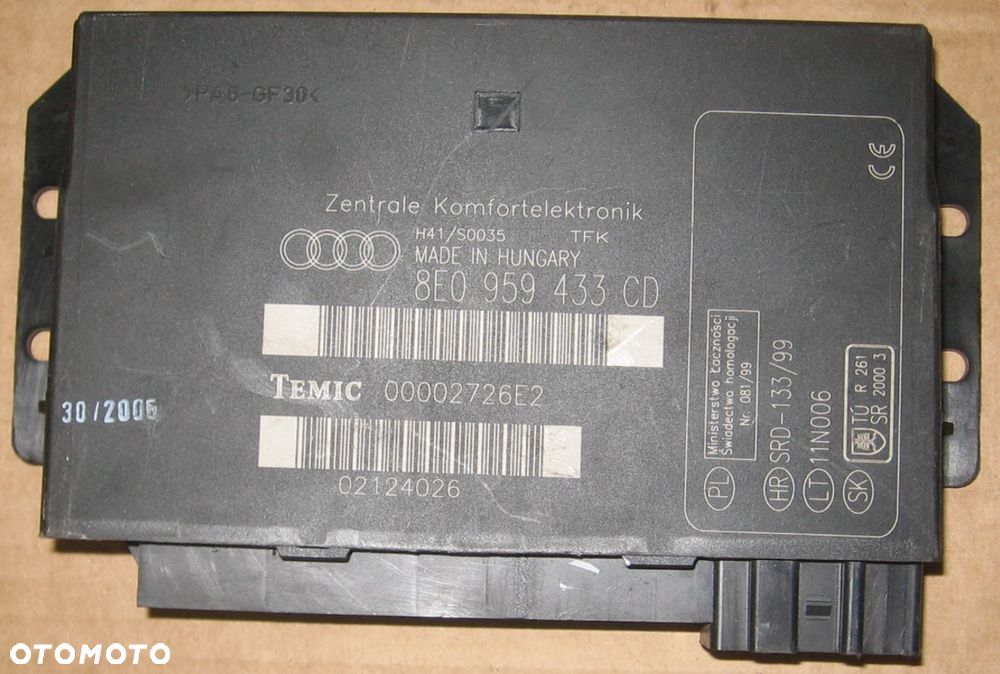 8E0959433CD moduł komfortu AUDI A4 B6 B7 - 1