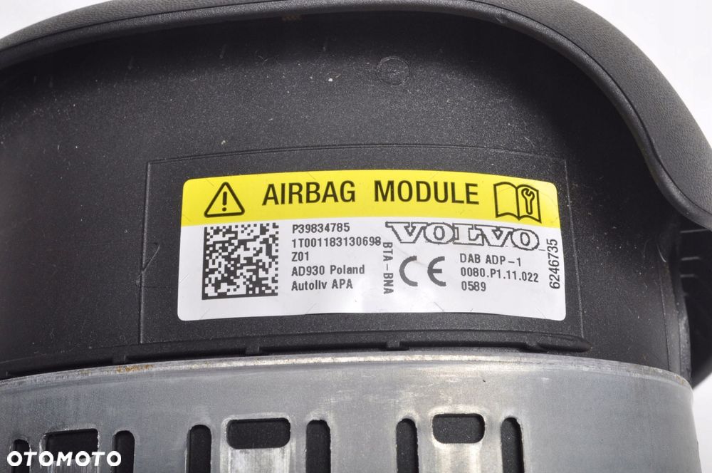 VOLVO S60 V60 XC60 II PODUSZKA POWIETRZNA KIEROWCY AIRBAG 39834785 - 7