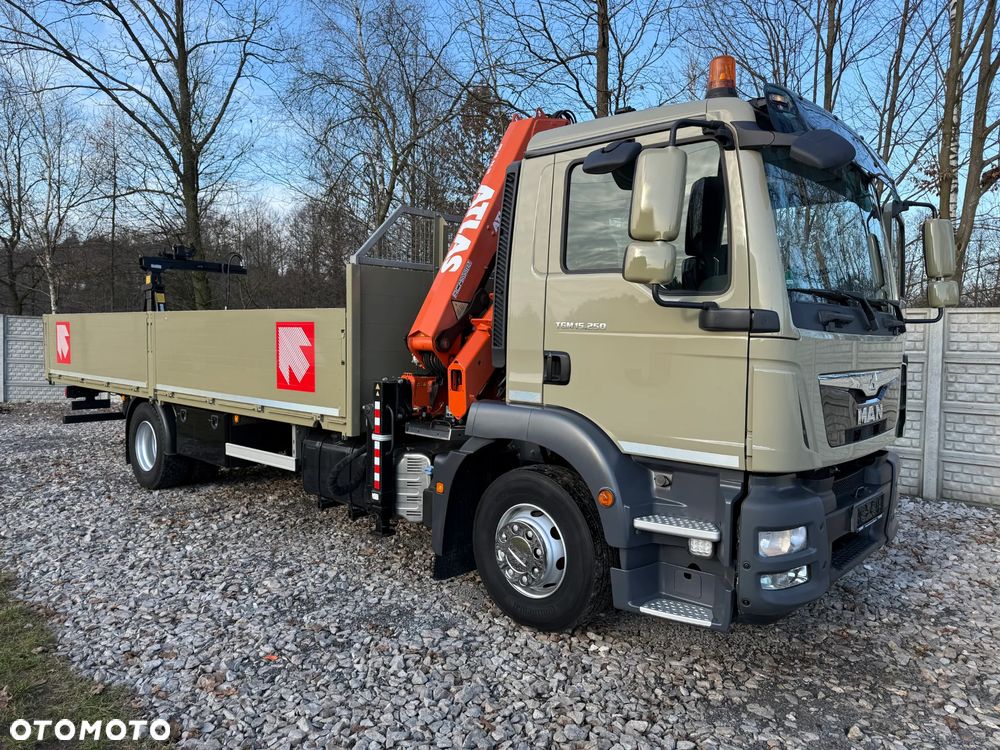 MAN TGS TGL * 4x2* *TGM 15.250 + DŻWIG KRAN HDS ATLAS 96.3E  WYSÓW 10,2m* Kran* Sterowanie Radiowe* ROTATOR* Widły do PALET* + Skrzynia 6.5m* 111000km - JAK NOWY* z NIEMIEC - 1