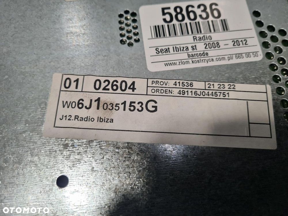 SEAT IBIZA IV 6J RADIO 6J1035153G - 11