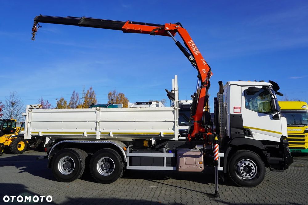 Renault C380 E6 6x4 / HDS Fassi F135 2700 MTH / Zasięg 8 m / 5.6 t udźwig / Wywrotka 3-stronna / Hydroburta - 20