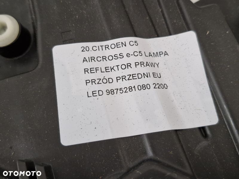 CITROEN C5 AIRCORSS e-C5 LAMPA REFLEKTOR PRAWY PRZÓD LED EU 9875281080 - 6
