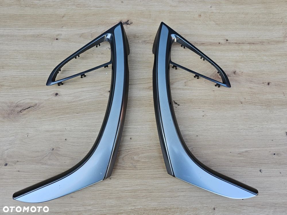 DEKORY DRZWI LISTWY RĄCZKI LEWY PRAWY PRZÓD OPEL ASTRA J SREBRO CARBON - 1