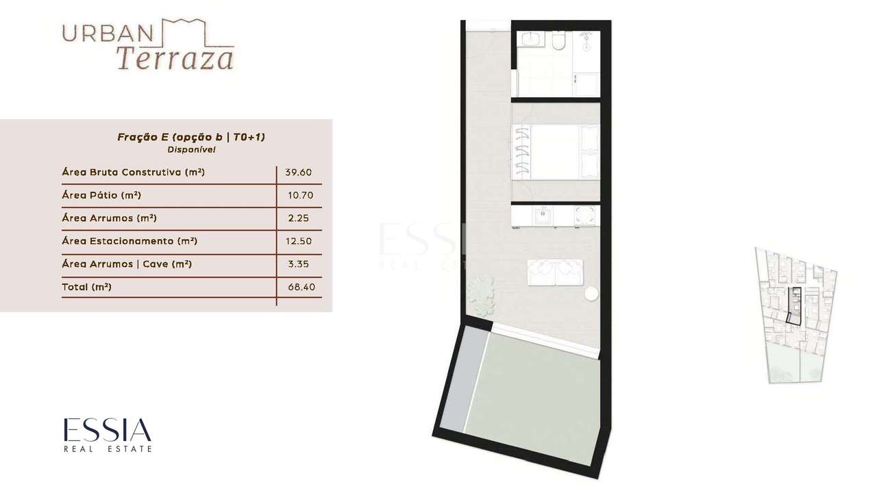 Apartamento T0 com Varanda e Garagem | Empreendimento Urban Terrazza - Grande imagem: 4/12