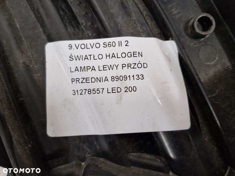 VOLVO S60 II HALOGEN PRZECIWMGIELNE LEWY PRZÓD LAMPA LEWA LED 31278557 89091133 - 5
