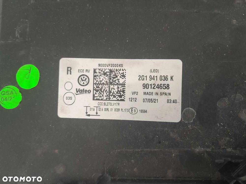 LAMPA PRAWA PRZEDNIA PRZÓD VW POLO GTI 2G1 2G FULL LED 2g1941036K IDEALNA - 10