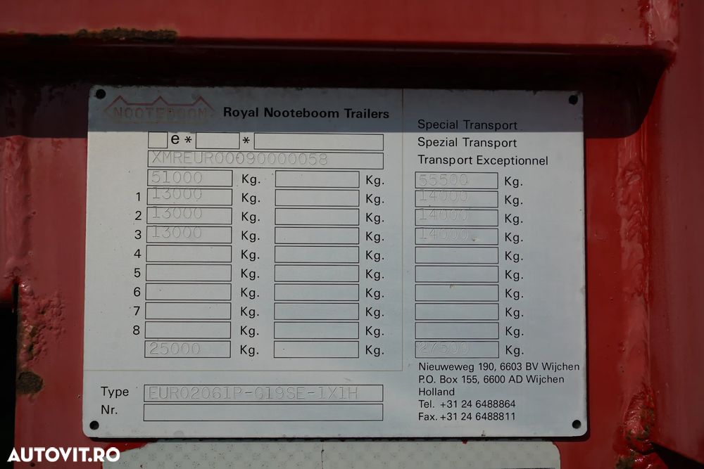 Nooteboom BETON JOS / EXTENSIBIL / TIEFBETT / EXTENSIBIL / TRANSPORTATOR / 19,5 M / MASĂ PUTERNICĂ: 55 TONE / - 24