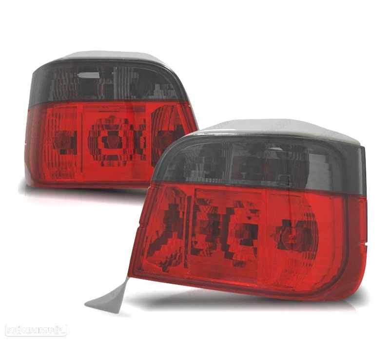 FAROLINS TRASEIROS BMW E36 TOURING 90-99 VERMELHO FUMADO LEX - 1