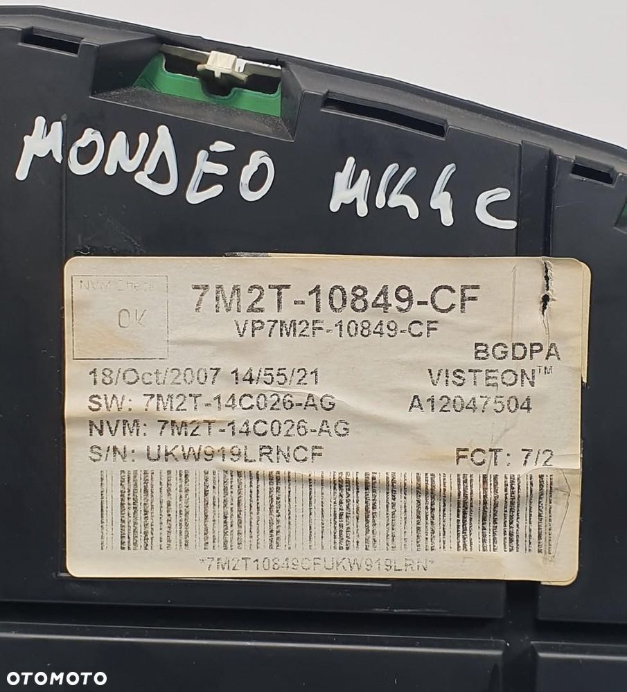 LICZNIK OBROTOMIERZ FORD MONDEO MK4 7M2T-10849-CF EUROPA - 7