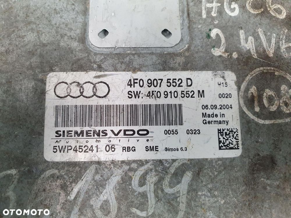 STEROWNIK SILNIKA Audi A6 C6 2.4 V6 komputer 4F0907552D 5WP45241 SIEMENS - 9