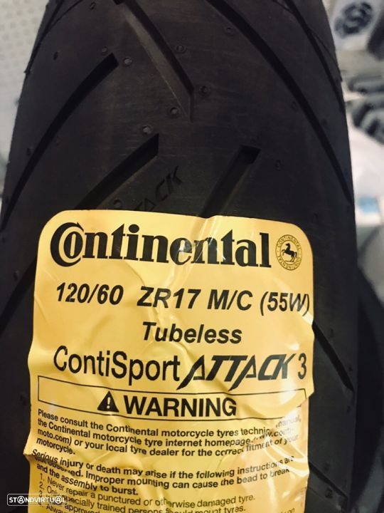 Pneu novo continental contisport attack 3 para frente. 120/60/17. - 2