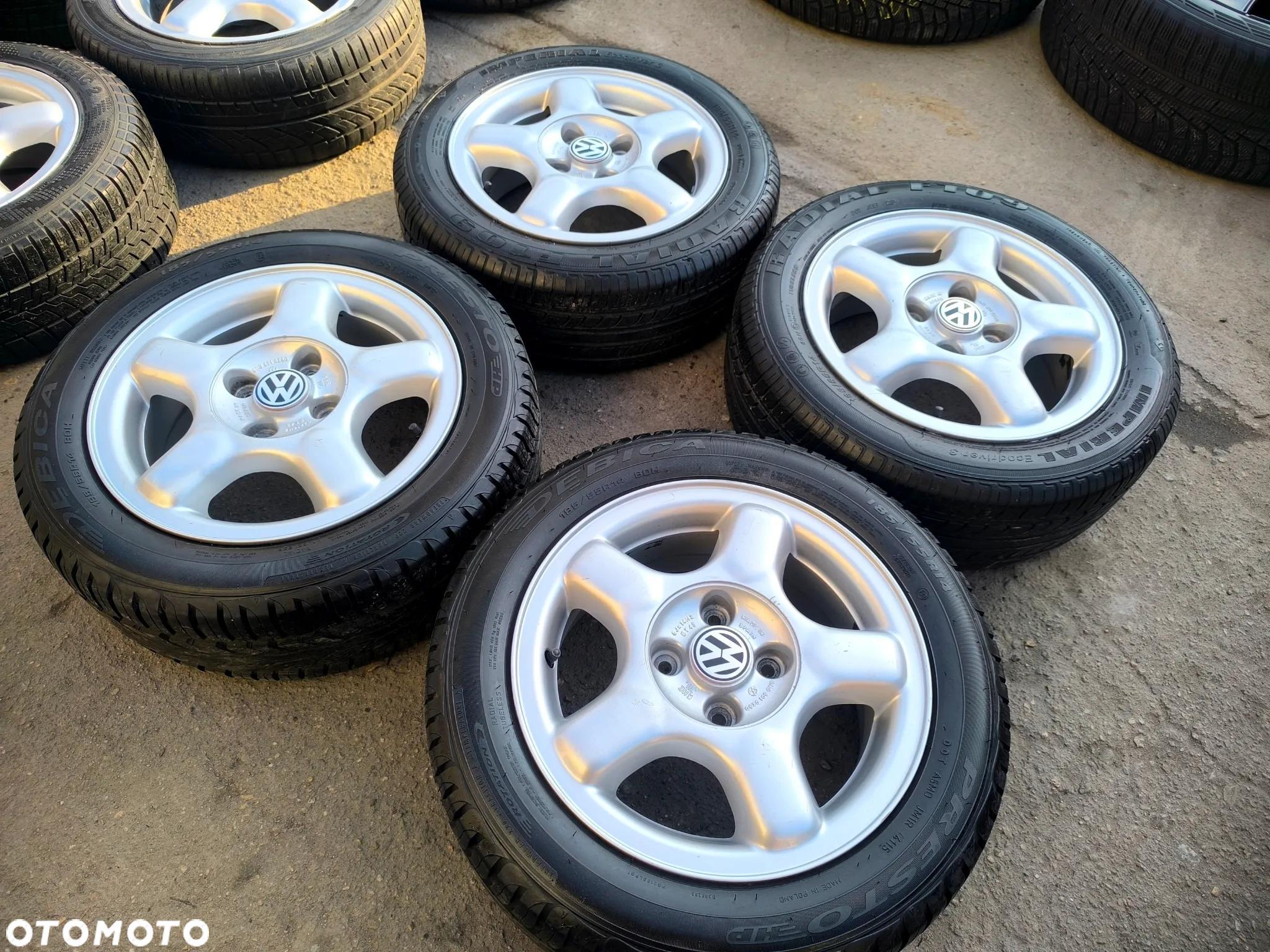 4x100 Felgi Aluminiowe Alufelgi 14 Koła Letnie Lato VW POLO LUPO UP! GOLF I II III 2 3 CADDY SCIROCCO CORRADO JETTA PASSAT B3 B4 SEAT AROSA MII IBIZA CORDOBA SKODA CITIGO FELICIA 7mm Legnica ALU-RAD 185/55 - 6