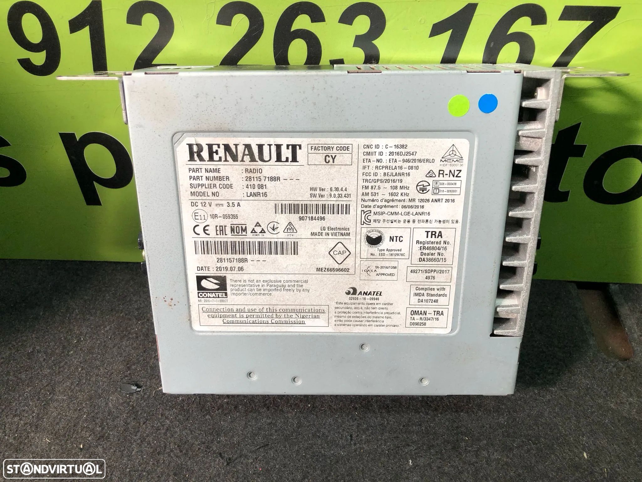 RENAULT SCENIC IV MODULO AUTO RADIO - R138 - 1