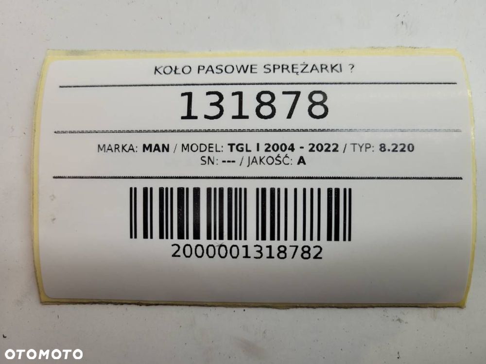 KOŁO PASOWE SPRĘŻARKI MAN TGL I 8.220 ORYGINAŁ - 4