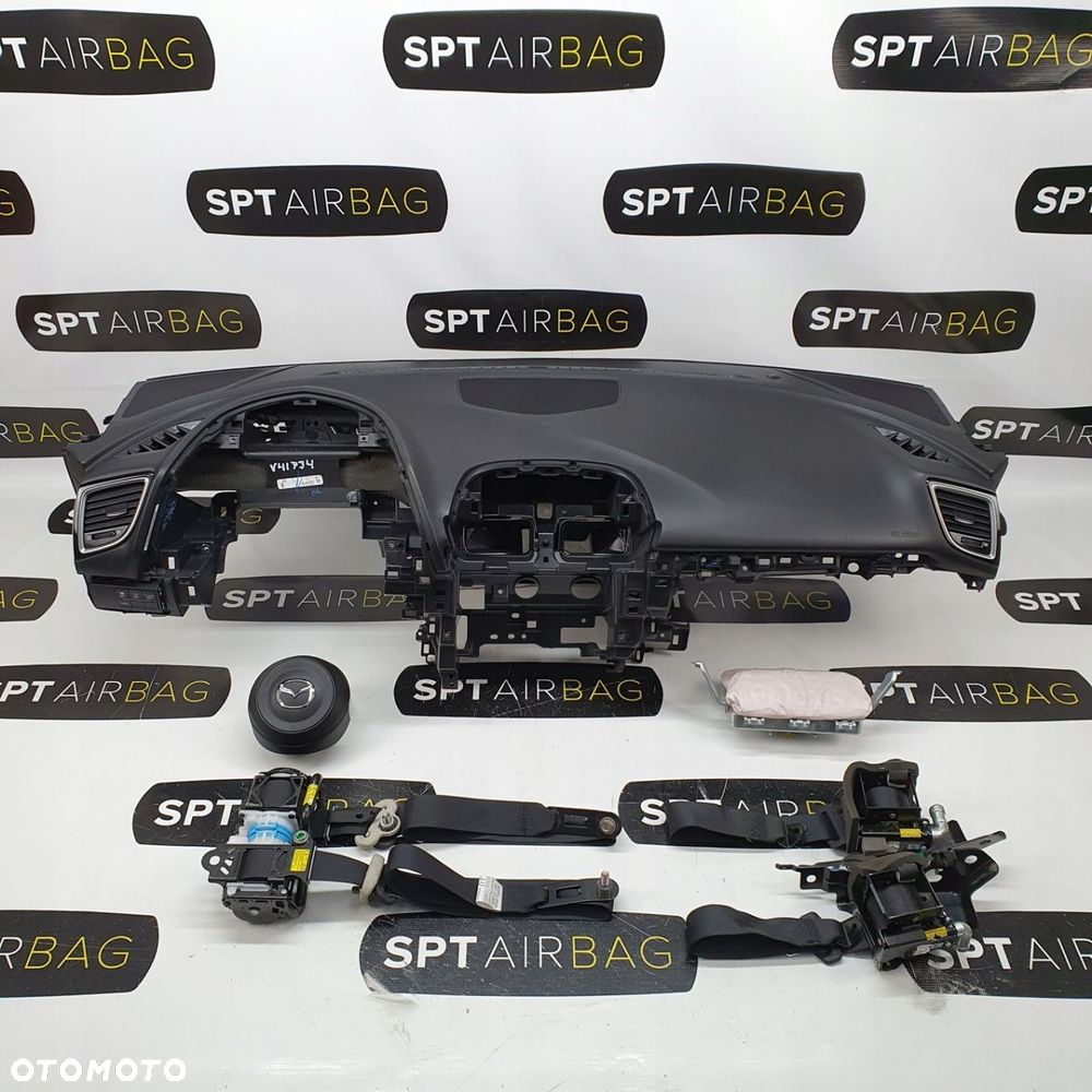 MAZDA 3 III BM DESKA ROZDZIELCZA KONSOLA KOKPIT PULPIT PODUSZKI AIRBAG AIR BAG PASY KIT SET - 1