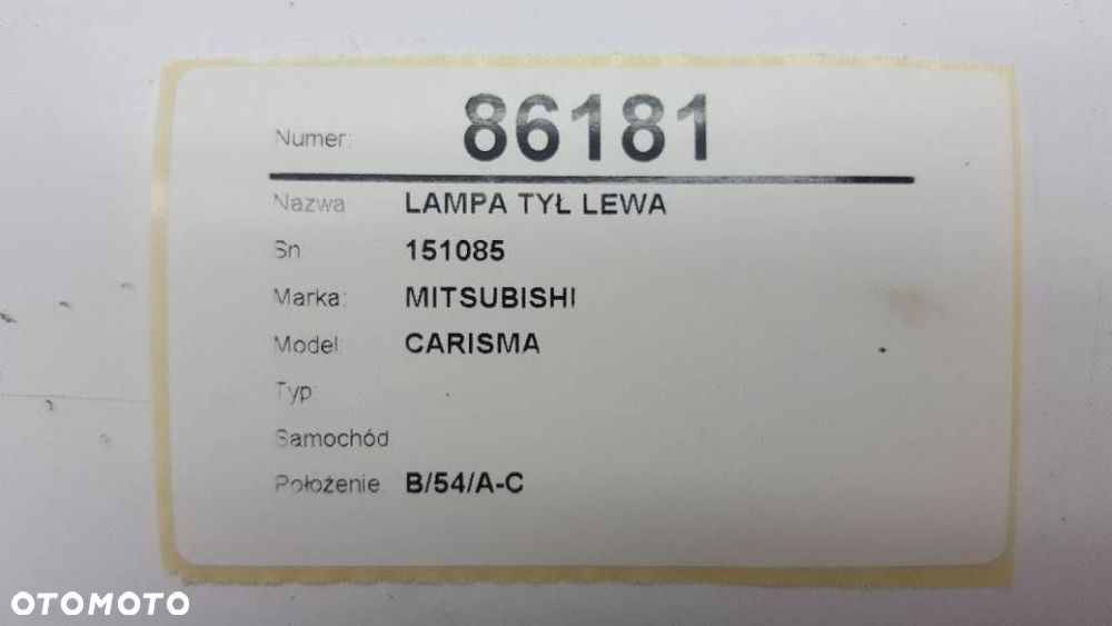 LAMPA TYŁ LEWA 151085 MITSUBISHI CARISMA HB EU - 6