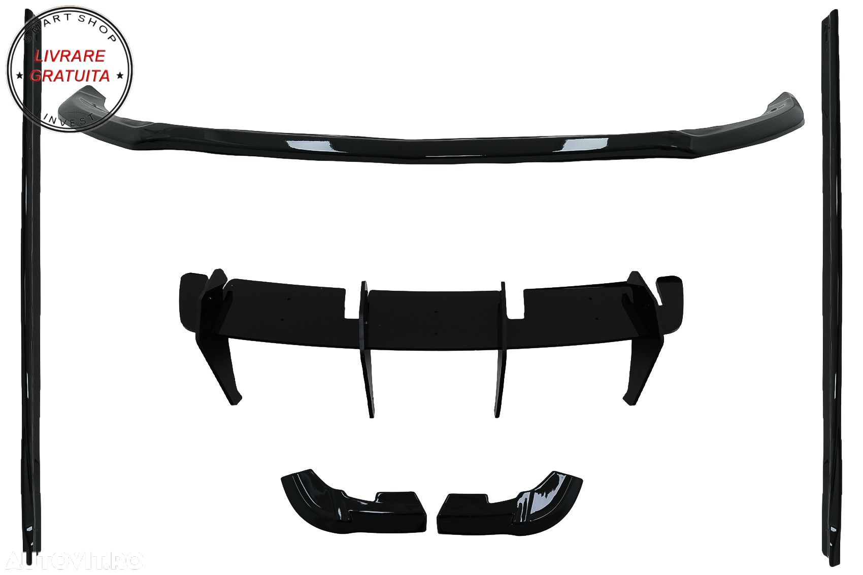 Pachet Aero Complet Mercedes Clasa A W176 Facelift Sport Line (2015-2018) Negru Lu- livrare gratuita - 1