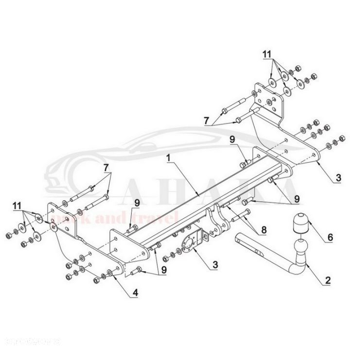 Hak Holowniczy Odkręcany Do Ford Transit Custom Furgon, Bus 2016-2019 - 4