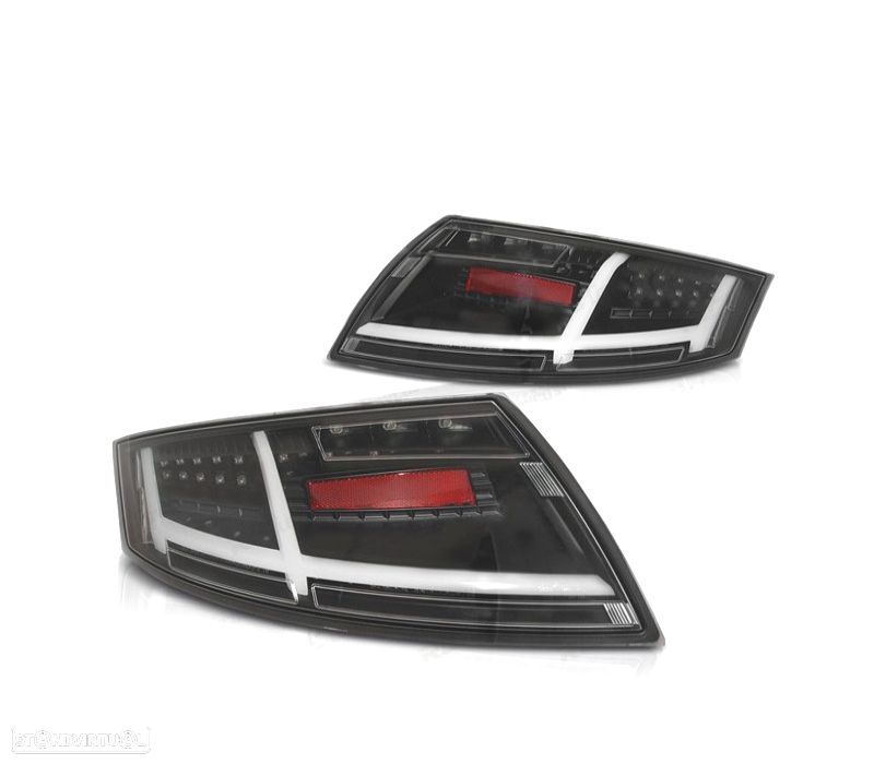 FAROLINS TRASEIROS AUDI TT 06-13 PRETAS LED INTERMITENTE DINÂMICO - 1
