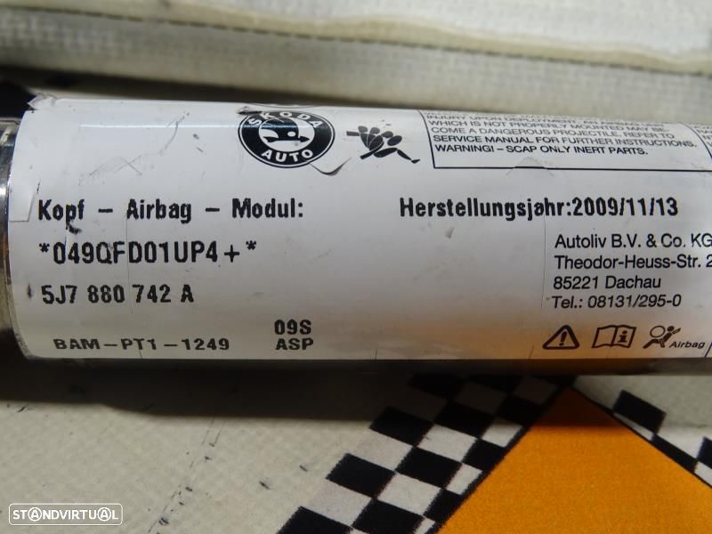 Airbag De Cortina Direito Skoda Roomster (5J)  5J7880742a / 5J7 880 74 - 4