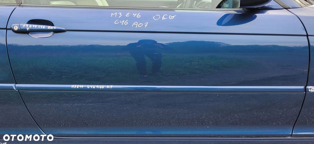 DRZWI PRAWE BMW M3 E46 CABRIO COUPE A07 MYSTICBLAU ORG LAKIER