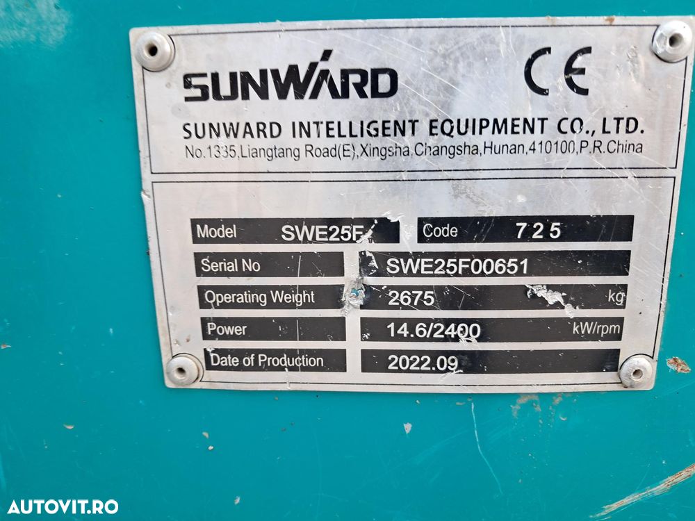 SUNWARD swe 25f cu 4 cupe miniexcavator - 9