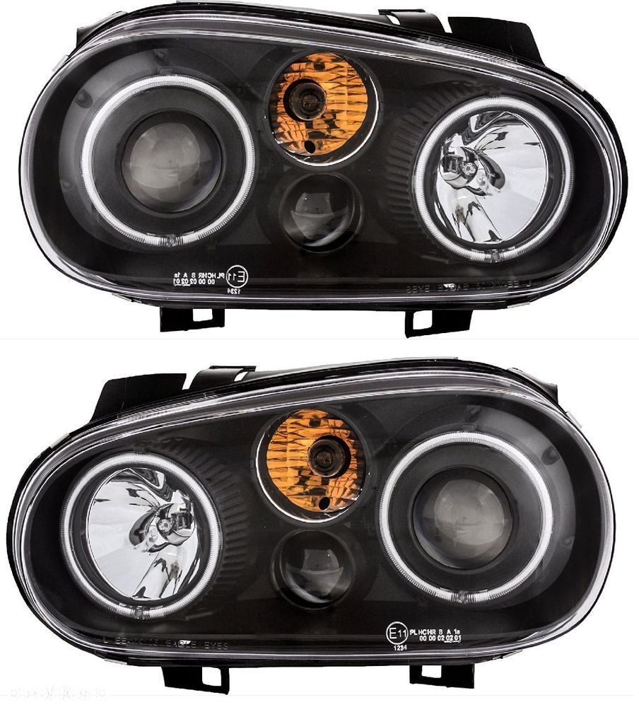 Reflektory Lampy kpl Ringi Led CCFL Black Tuning VW Golf IV 4 1j 1998-2004 - 1