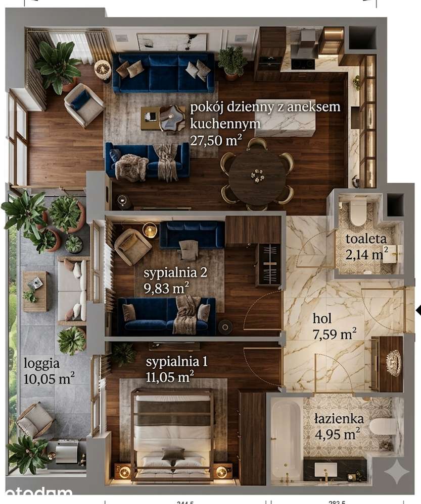 Nowoczesne 3 pokoje z dużym balkonem (10 m²) przy Lasku Marcelińskim!