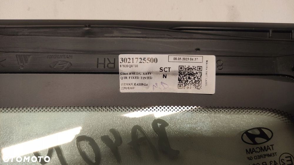 SZYBA KAROSERYJNA PRAWA TYLNA TYŁ HYUNDAI BAYON 21-24 ROCZNIK 87820Q0710 23 - 4