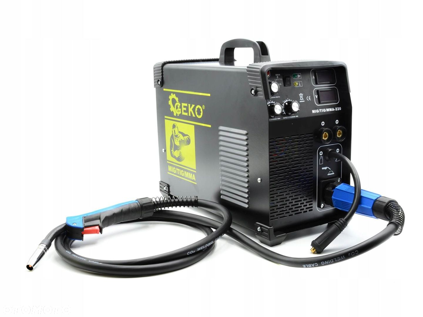 GEKO SPAWARKA 3w1 20-220A LCD MIG/TIG/MMA-220 OSPRZĘT  MASKA G80096 - 3