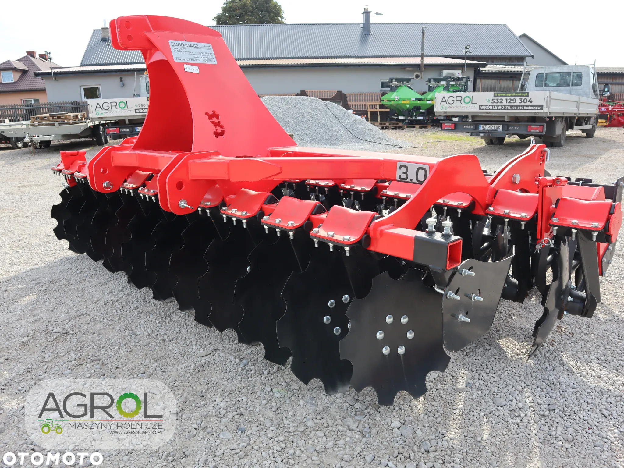 Brona talerzowa Euro-Masz 3m talerzówka; rura, daszek; Agro-Factory - 11