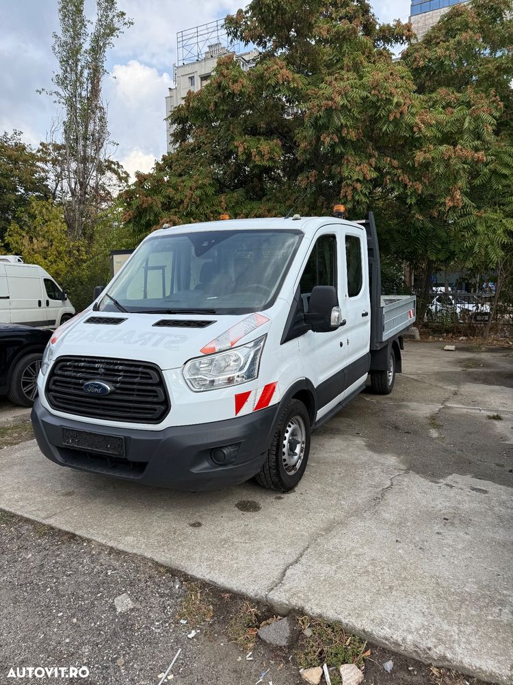 Ford Transit 2017 2.2tdi Punte Dubla 7 locuri  Bena Aluminiu TVA Camioneta Dokka 7 locuri Carosata Pick-Up Unic Proprietar de noua Reprezentanța Ford Carte Service Istoric Complet km reali Clima AC Nu Mercedes Sprinter VW crafter Boxer Peugeot - 21