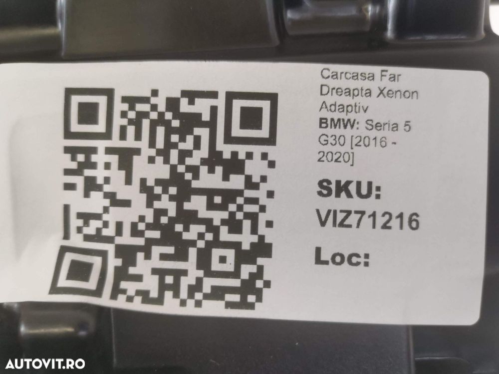 Carcasa Far Dreapta Xenon Adaptiv BMW Seria 5 G30 2016 2017 2018 2019 - 8