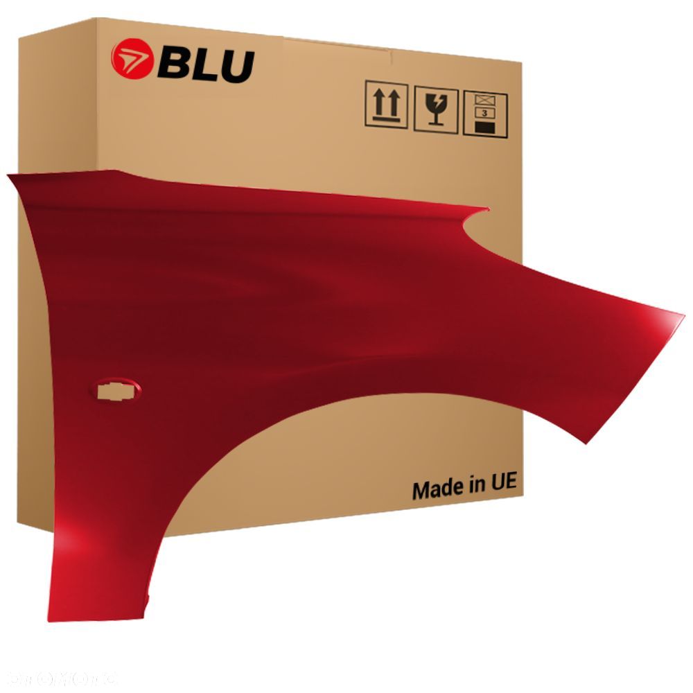 BLU Błotnik PEUGEOT 206+ PLUS KKN prawy czerwony 2007-2014 przód Rouge Aden - 1