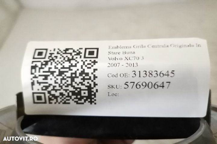 Emblema Grila Centrala Originala In Stare Buna Volvo  XC70  3 2007 200 - 7