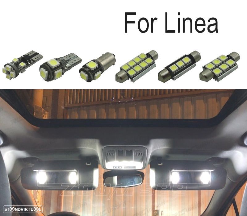 KIT COMPLETO 11 LAMPADAS LED INTERIOR PARA FIAT LINEA 07-14 - 1