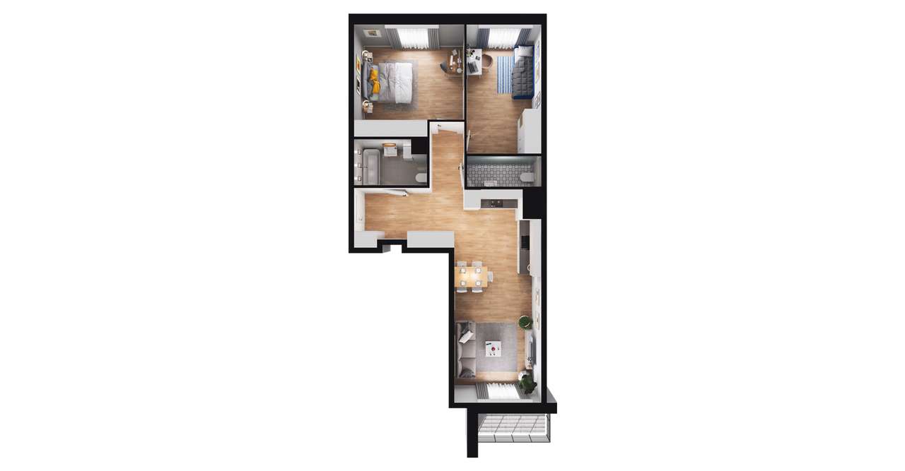 3-pokojowe mieszkanie 66m2 + balkon