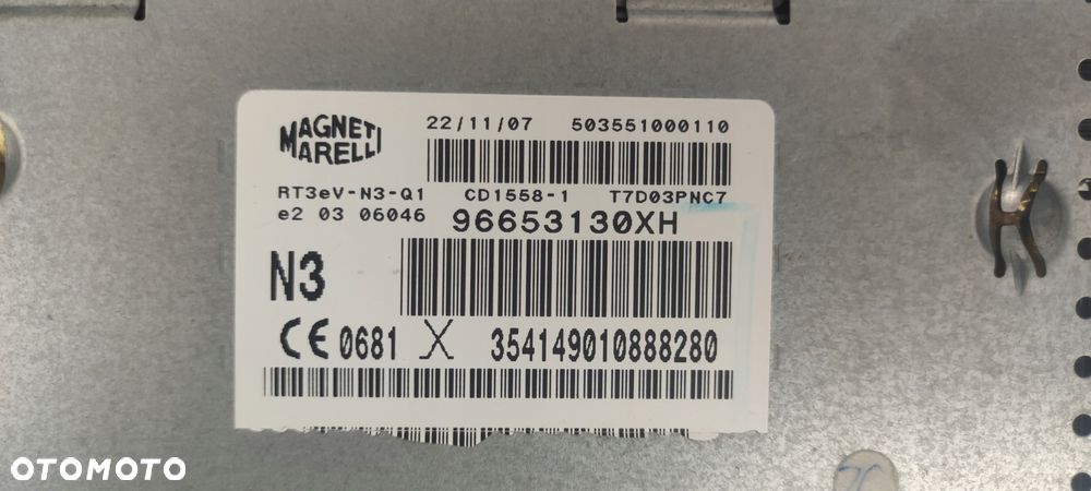 96653130XH radio RT3 EV - N3 -Q1 fabryczne CD MP3 FM AM PEUGEOT 308 T7 EURO - 4